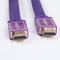 Flat HDMI cable with Various Kinds of Nylon Braid Shielding black color supplier
