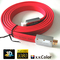 2016P Flat HDMI Cable with metal shell 24k gold Plated connector with red and purple supplier