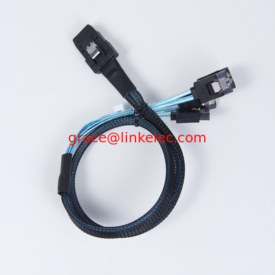 Mini SAS 36p to 4 SATA 7P in blue Internal SATA Cable ,sata with latch supplier