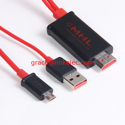 Samsung Micro usb MHL to HDMI cable male to male,mhl cable for galaxy S2 S3 supplier