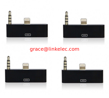 colorful 30pin to 8 Pin AUDIO ADAPTERS converter for iPhone 5 5s 5c Itouch Nano 7 Black supplier