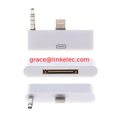 colorful 30pin to 8 Pin AUDIO ADAPTERS converter for iPhone 5 5s 5c Itouch Nano 7 white supplier