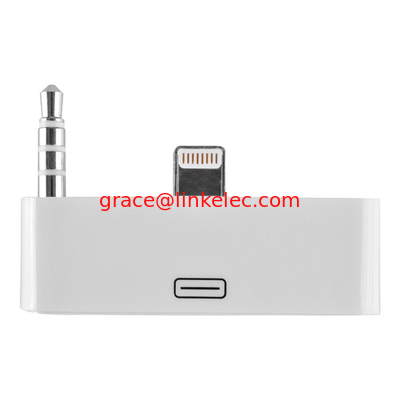 colorful 30pin to 8 Pin AUDIO ADAPTERS converter for iPhone 5 5s 5c Itouch Nano 7 white supplier