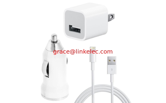 USB AC Wall Charger and Car Charger+Data Cable for Apple iPod Touch iPhone4 4S 4G white supplier