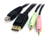 6ft 4in1 USB DisplayPort KVM Switch Cable w/ Audio &amp; Microphone supplier