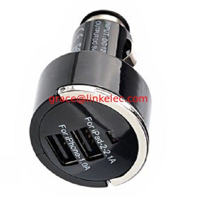 Portable Dual USB car charger 3.1A Output with Flip-out Pull Ring for iPad iphone samsung supplier