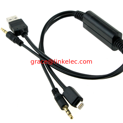 BMW 8pin cable with 3.5MM AUX Interface Adapter for MINI iPOD iPHONE 5 5S 5C Lighting supplier