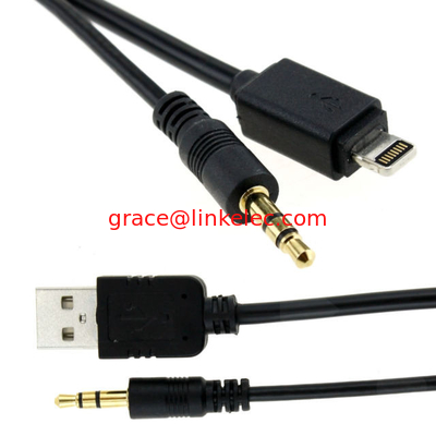 BMW 8pin cable with 3.5MM AUX Interface Adapter for MINI iPOD iPHONE 5 5S 5C Lighting supplier