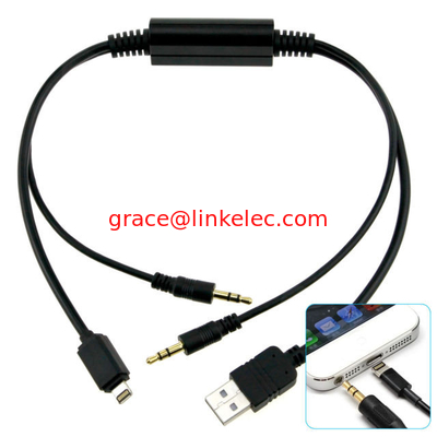 BMW 8pin cable with 3.5MM AUX Interface Adapter for MINI iPOD iPHONE 5 5S 5C Lighting supplier